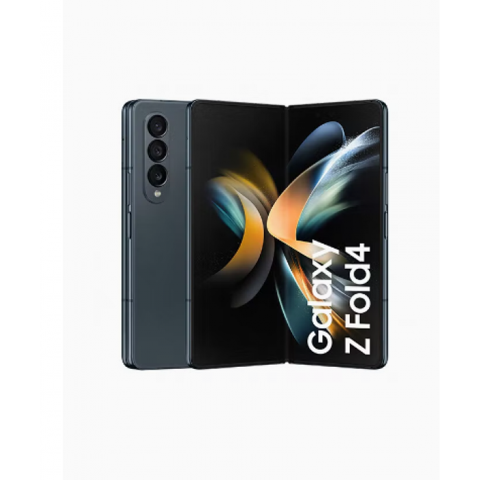 هاتف جالاكسي Z فولد 4 ثنائي الشريحة بذاكرة رام سعة 12 جيجابايت وذاكرة داخلية سعة 256 جيجابايت ويدعم تقنية 5G بلون رمادي مائل إلى الأخضر - إصدار الشرق الأوسط